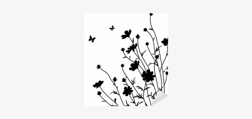 Flowers Silhouette Sticker • Pixers® • We Live To Change - Silhouette Of A Flower, transparent png #3209624