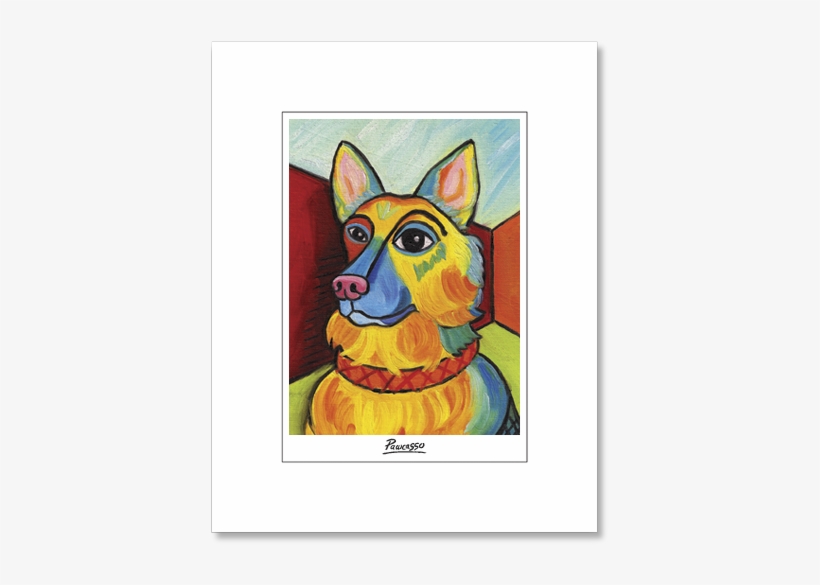 German Shepherd Pawcasso Matted Print - Toland Home Garden Pawcasso German Shepherd 2-sided, transparent png #3209667