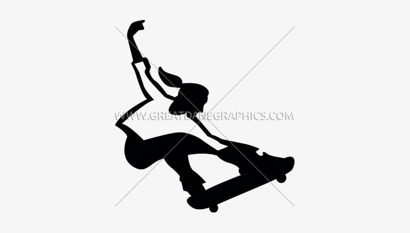 Female Skateboarder Trick - Illustration, transparent png #3210055
