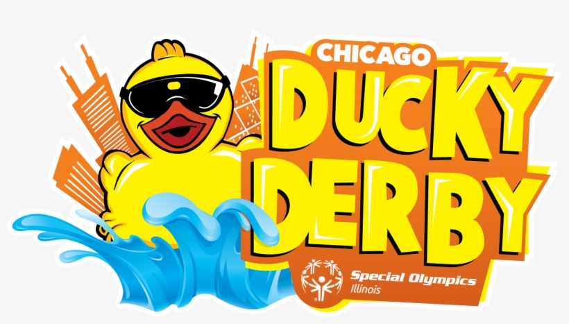 2018 Chicago Ducky Derby Logo Primary Horizontal White, transparent png #3213921