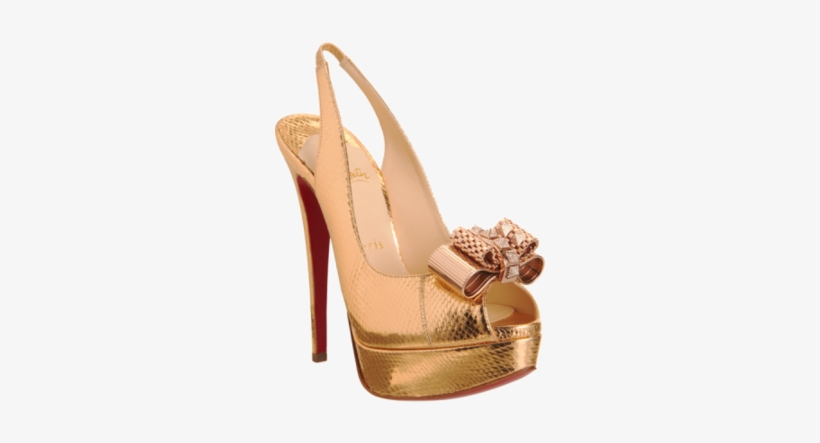 Christian Louboutin Metal Rose Peep Toes Profile Photo - Christian Louboutin Heels Gold, transparent png #3215502