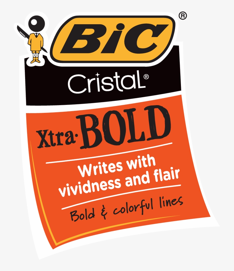 Bic Cristal Xtra Bold Logo - Bic Cristal Bold Ball Pen, Black, transparent png #3215817