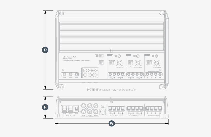 Table Image - Jl Audio Xd700 5 Bridged, transparent png #3218404