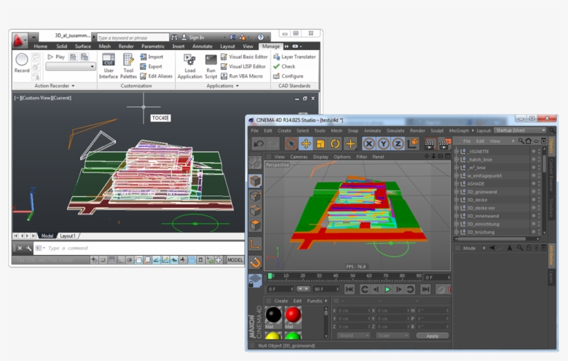 Export Your Work From Autocad To Cinema 4d - Dwg To Cinema 4d, transparent png #3218428
