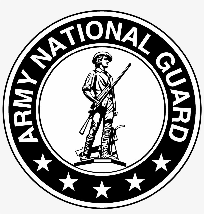 Army National Guard Logo Black And White - National Guard Flag, transparent png #3218843