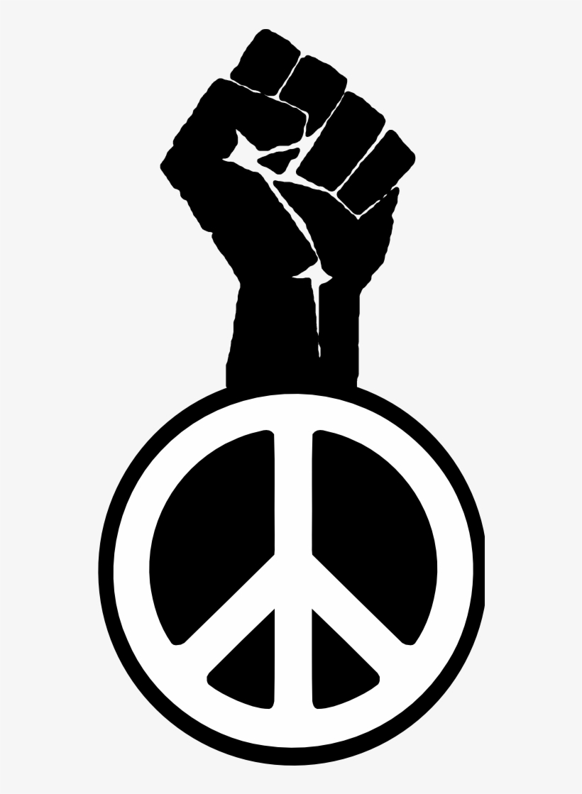 Fight The Power Occupy Wall Street Peace Fist Groovy - Peace Sign And Fist, transparent png #3219359