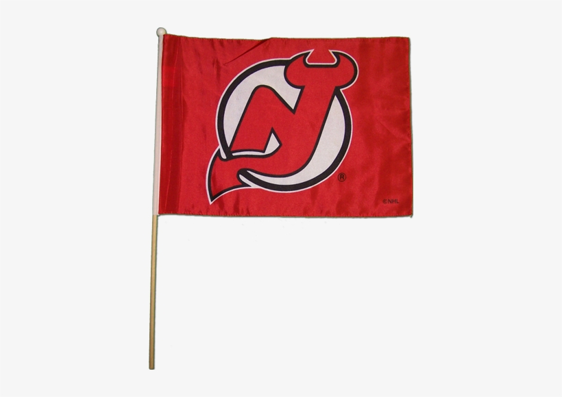 12"x18" New Jersey Devils Stick Flag, Econo-polyester - New Jersey Devils Flag, transparent png #3219641