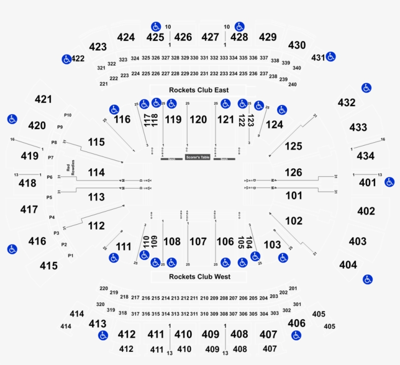 Legend - Toyota Center Houston Section 104 Row 11, transparent png #3220602