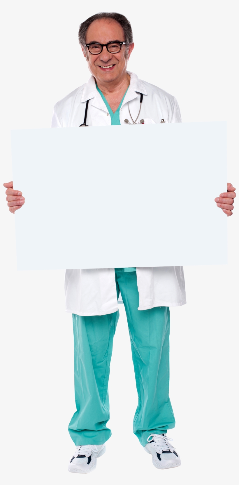 Doctor Holding Banner Png Image - Doctor Holding Banner, transparent png #3220796