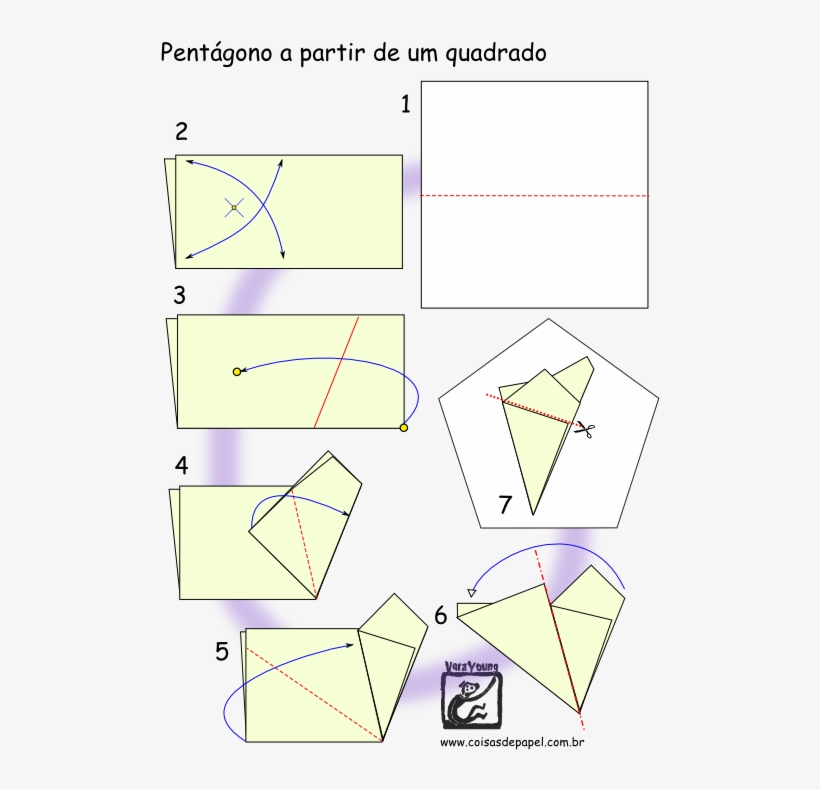 Como Tirar Um Pentágono De Um Quadrado Origami Paper, - Como Fazer Um Pentagono Origami, transparent png #3221012