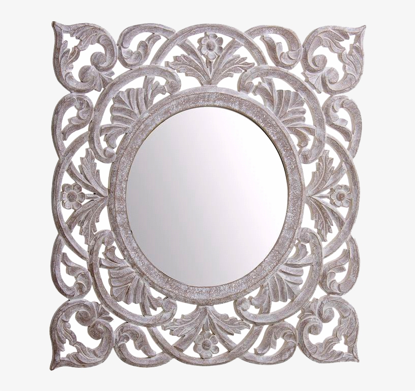 Lama Mirror 55x55x2 Cm White, transparent png #3221122
