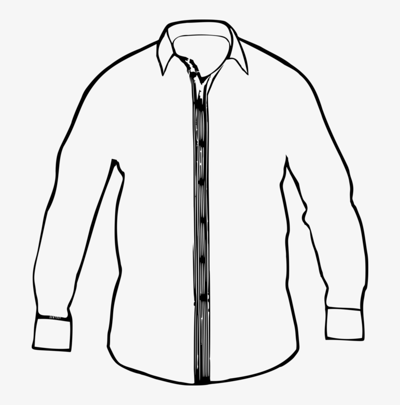 T-shirt White Dress Shirt Blouse - Shirt Black And White, transparent png #3221412