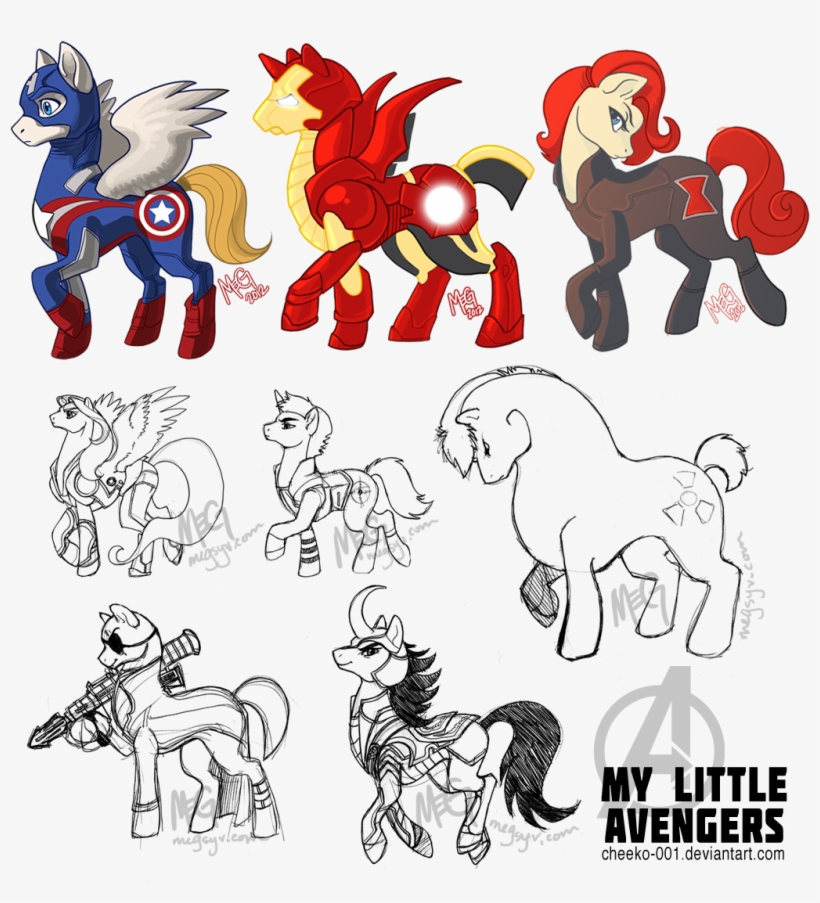 Megsyv, Avengers, Black Widow, Bruce Banner, Captain - Thor My Little Pony, transparent png #3221666