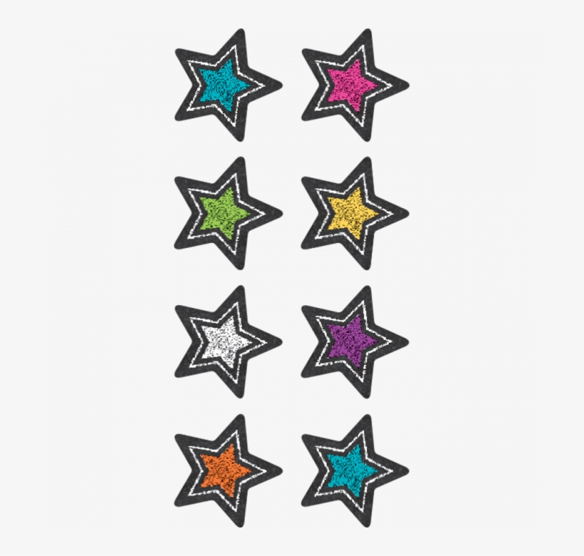Chalkboard Brights Stars Mini Stickers, transparent png #3221788