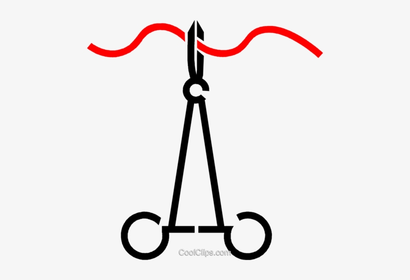Scissors And Suture Royalty Free Vector Clip Art Illustration - Suture Clipart, transparent png #3221954