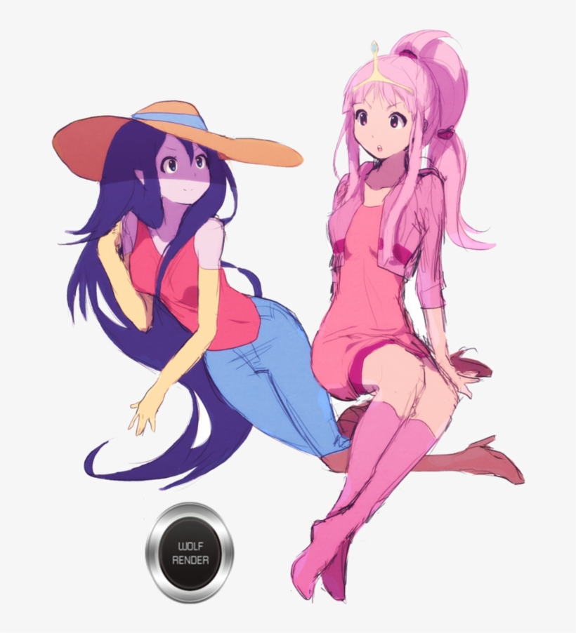 Princess Bubblegum And Marceline Render By Wolf123m-d5c6ncw - Princess Bubblegum And Marceline Drawing, transparent png #3222422