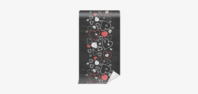 Vector Chalkboard Art Hearts Vertical Border Seamless - Sov32 Xperia Z5 エクスペリア Au エーユー スマホケ, transparent png #3222505
