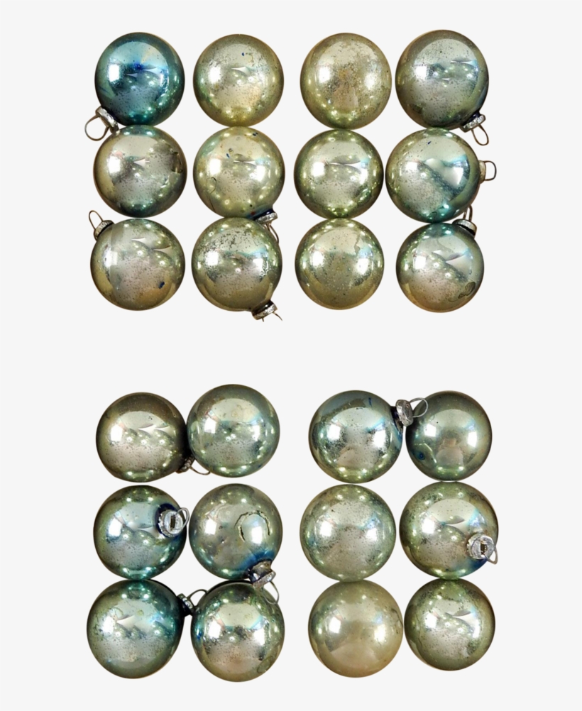 Vintage Mini Silver Blue Christmas Ornaments - Pearl, transparent png #3222733