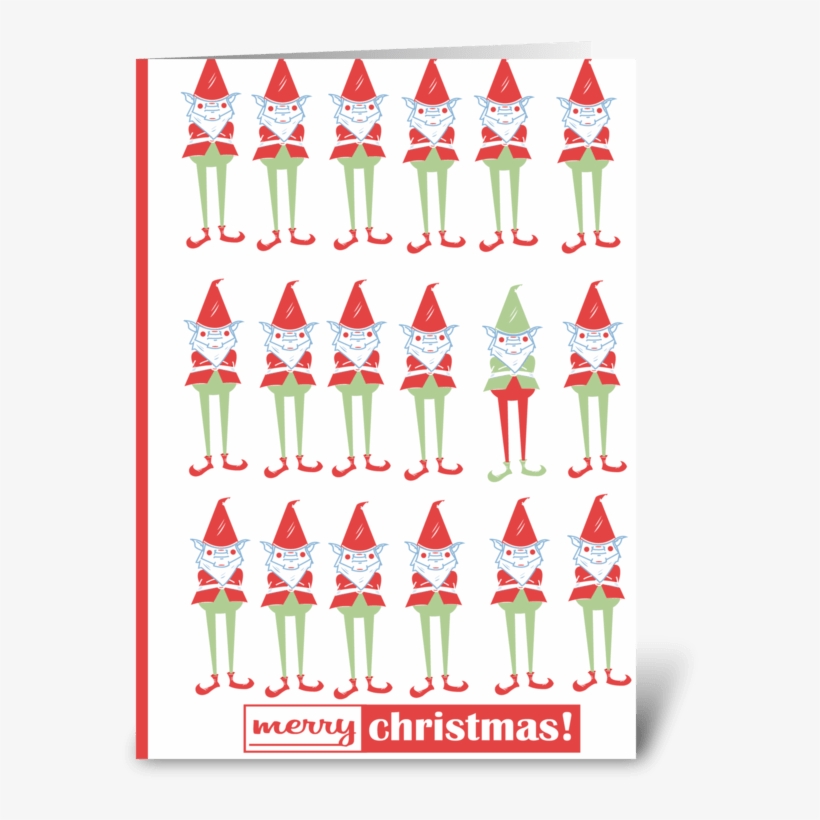 Gnome Christmas Pattern Greeting Card - Greeting Card, transparent png #3223029