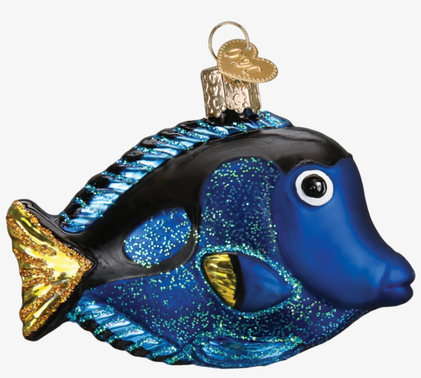 Old World Christmas Pacific Blue Tang Glass Ornament, transparent png #3223210