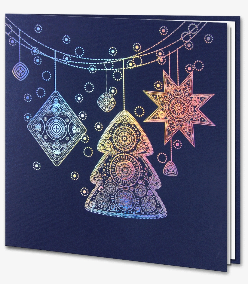 Holographic Foil Navy Blue Christmas Decorations - Christmas Day, transparent png #3223447