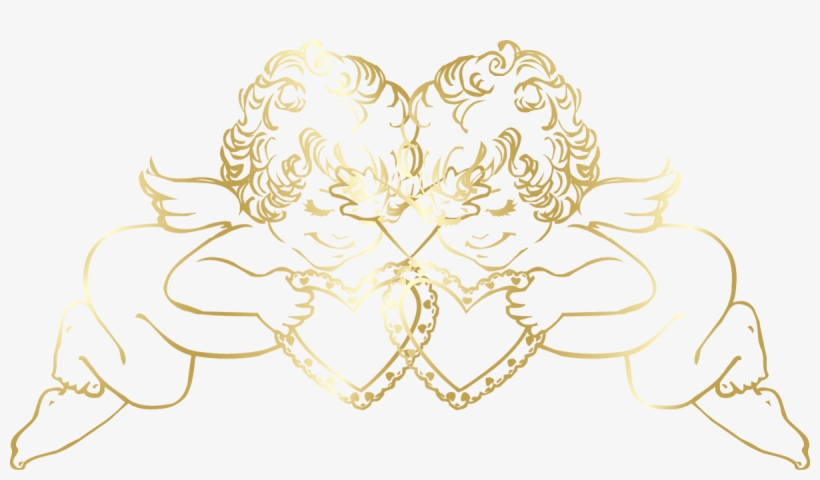 Angel Clipart Decorative - Transparent Gold Angels, transparent png #3223680