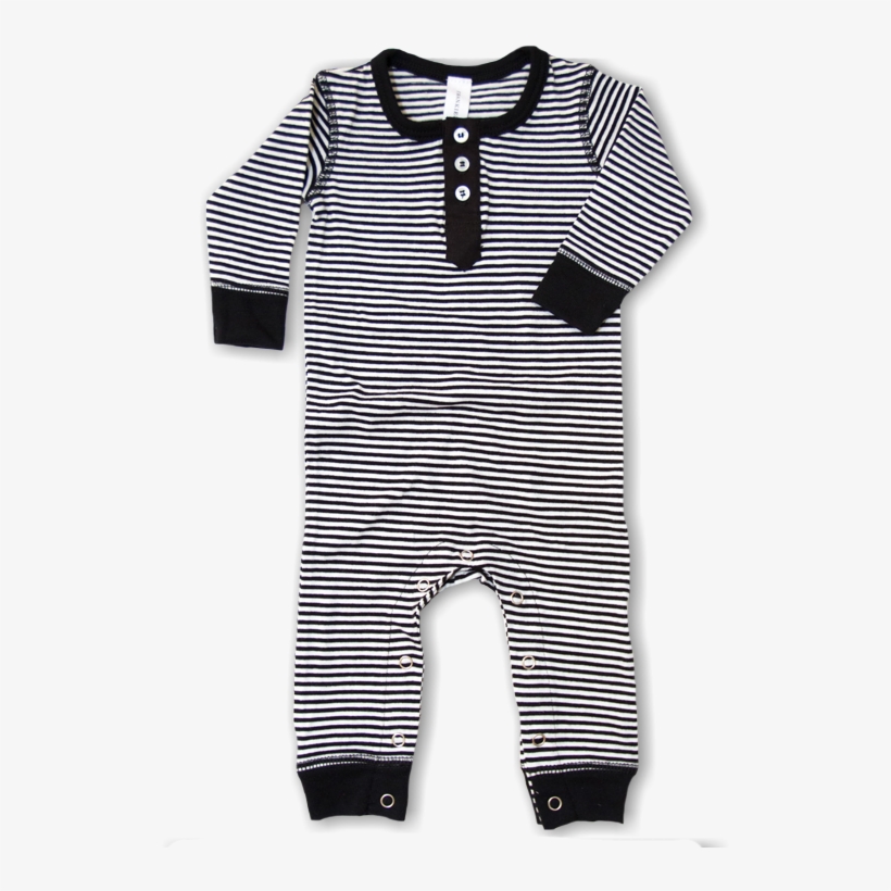 Henley Onesie, Black & White - Frankie & Ava Henley Onesie, Black & White, transparent png #3223826