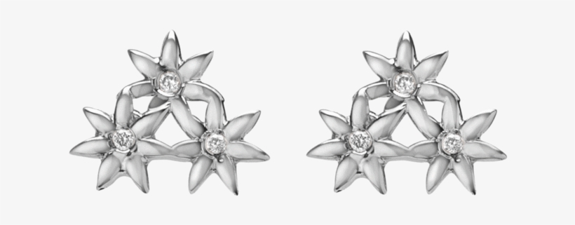 Flower Earring Stud Sterling Silver White Gold Vermeil - Earring, transparent png #3224137