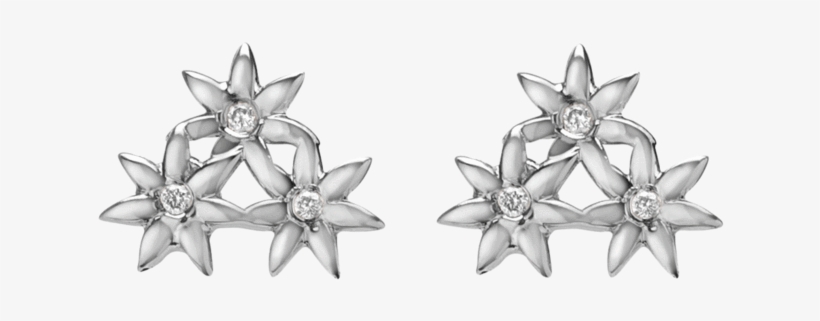 Flower Earring Stud Sterling Silver White Gold Vermeil - Earring, transparent png #3224137