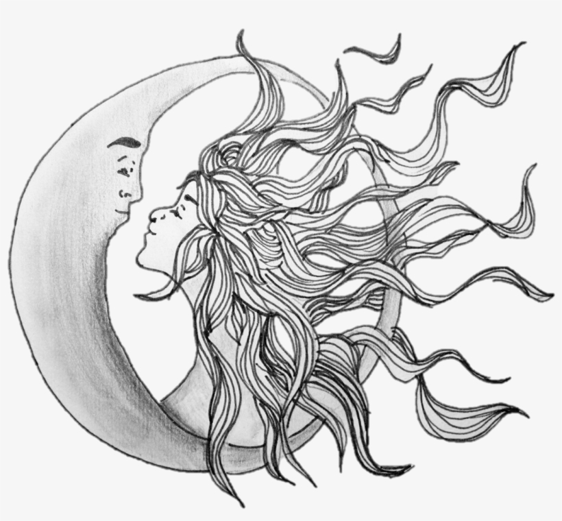 Pretty Sun And Moon Illustration - Sun And Moon Illustrations, transparent png #3224283