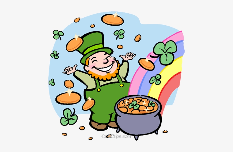 Leprechaun With Pot Of Gold Royalty Free Vector Clip - Lucky Clipart, transparent png #3224593