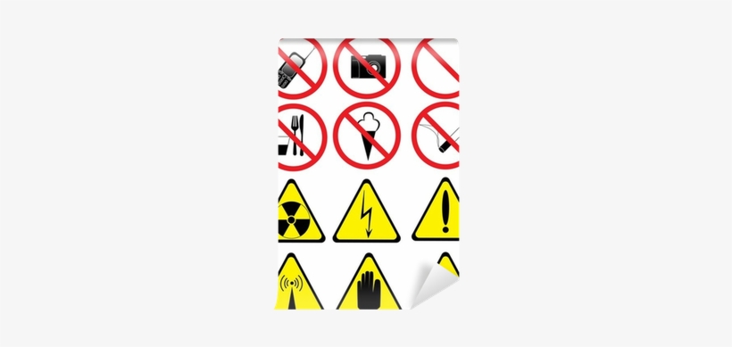 Set Of Prohibitory And Warning Signs Wall Mural • Pixers® - Sign, transparent png #3225123
