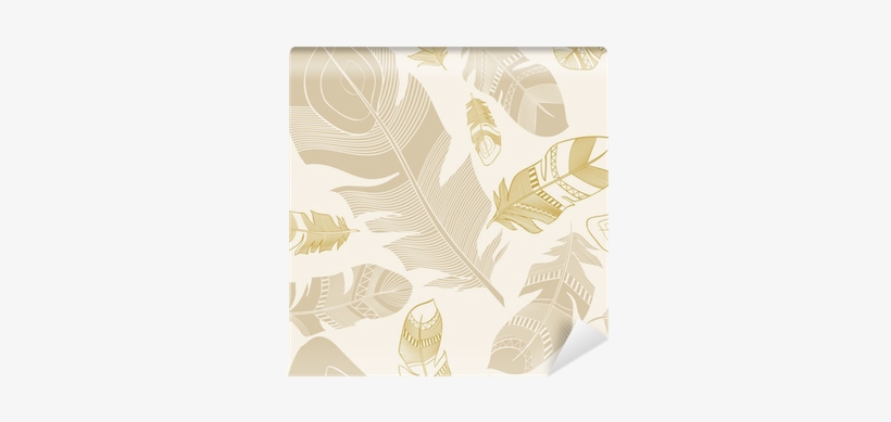 Seamless Ethnic Indian Feathers Plumage Pattern Wall - Motif, transparent png #3225509