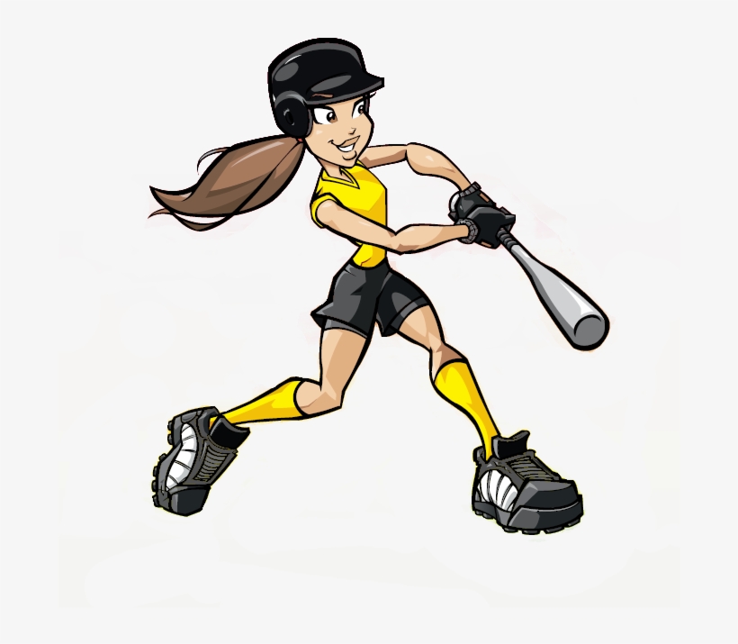 Women's Softball Clip Art Clipart Download - Girl Softball Player Cartoon, transparent png #3225510