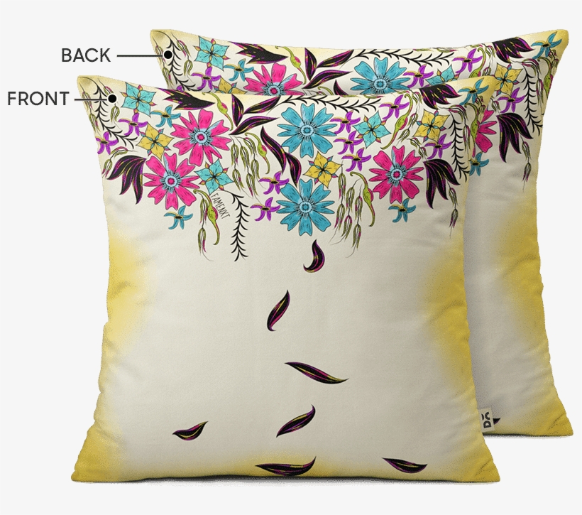 Dailyobjects Spring Hanging Flowers 16" Cushion Cover - Vibrant Hanging Floral Rectangular Pillow - Small (17", transparent png #3225941