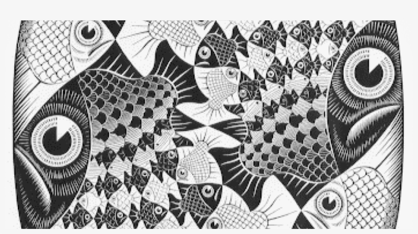 M - C - Escher - Fishes And Scales - Fishes And Scales Escher, transparent png #3226154