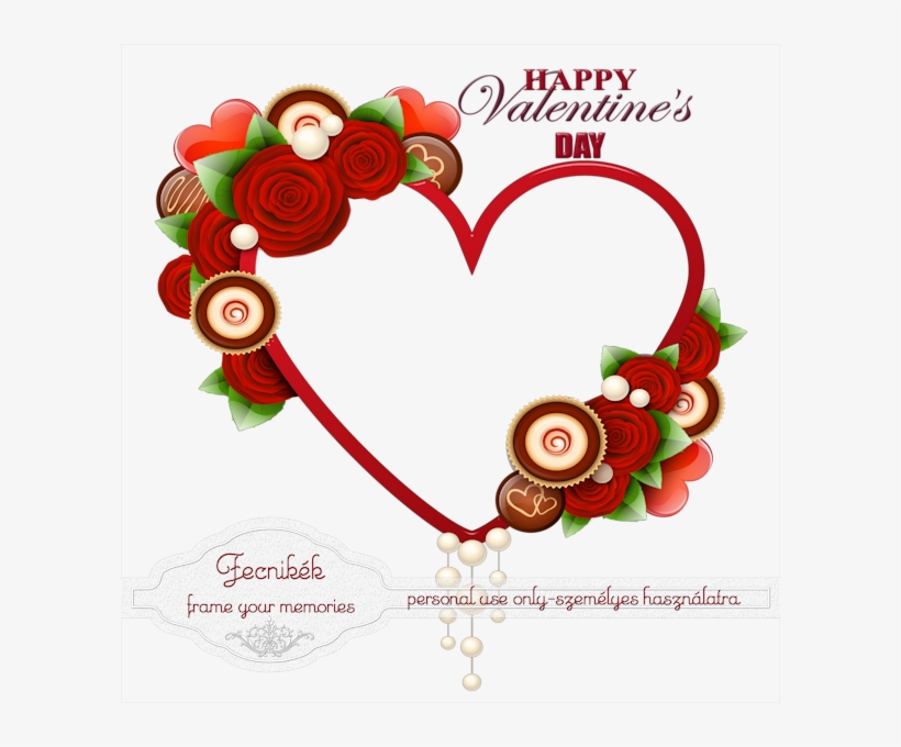 Heart Cluster Frame - Transparent Happy Valentine's Day Frames, transparent png #3226555