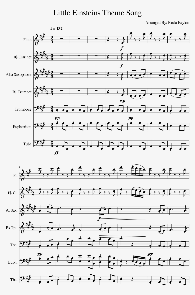 Little Einsteins Theme Song Sheet Music Composed By - Andro Noten, transparent png #3227223