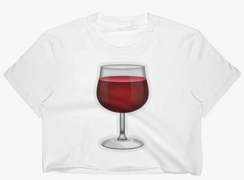 Emoji Crop Top T-shirt - Wine Glass, transparent png #3227976