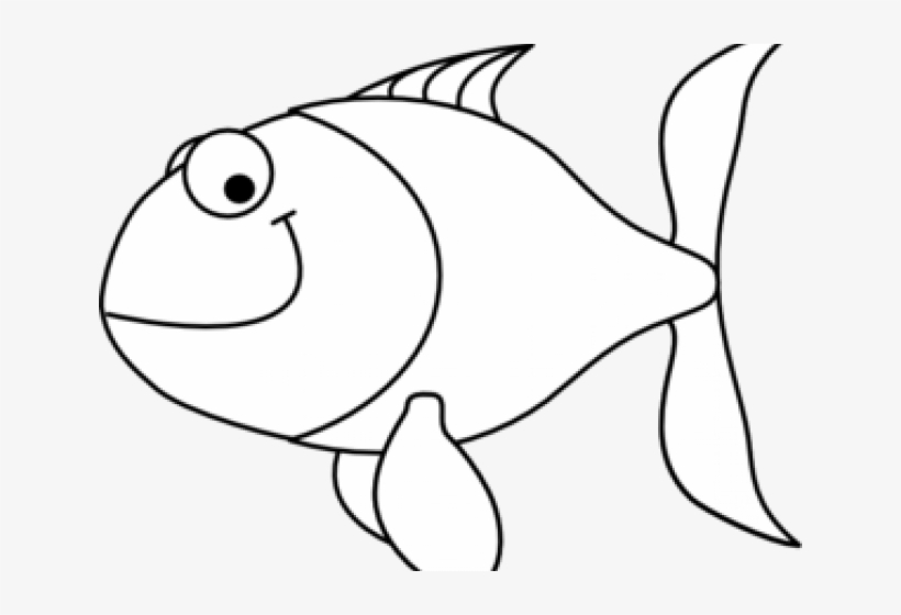 Gold Fish Clipart Fish Head - Black And White Cartoon Of Fish, transparent png #3228535