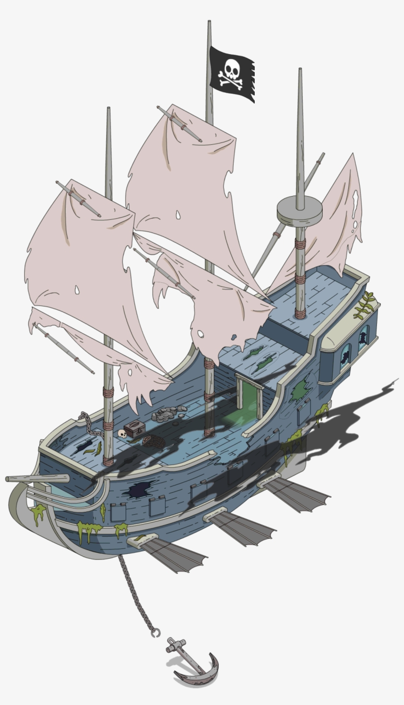 Tapped Out Ghost Pirate Airship - Simpsons Tapped Out Boat, transparent png #3228806