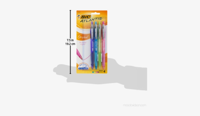 Bic Atlantis Ball Pens, Fine, Black Ink - 3 Pens, transparent png #3229524