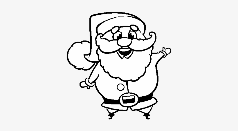 Funny Santa Claus Coloring Page - Santa Claus Blanco Y Negro, transparent png #3229591