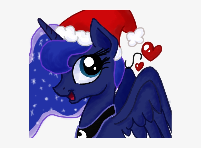 Kittenlollipop, Christmas, Happy, Hat, Head, Heart, - My Little Pony Christmas Luna, transparent png #3229637