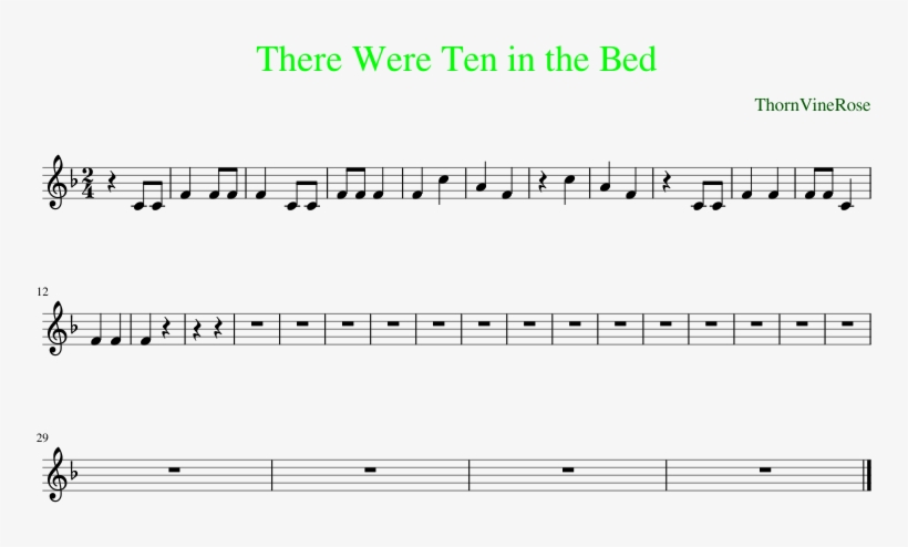 There Were Ten In The Bed Sheet Music Composed By Thornvinerose - Document, transparent png #3230054