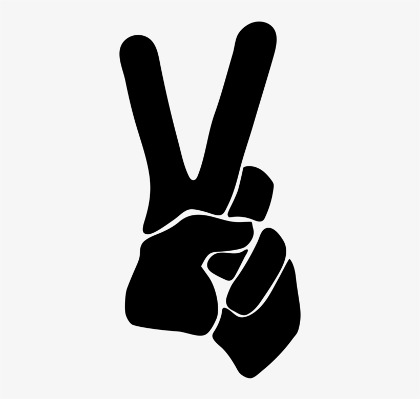 V Sign Peace Symbols Silhouette Drawing - Peace Hand Sign Png, transparent png #3230063
