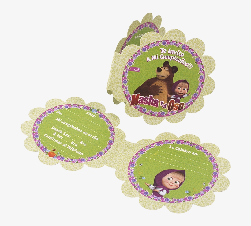 Linea Masha Y El Oso - Tarjetas De Invitacion De Masha Y El Oso, transparent png #3232058