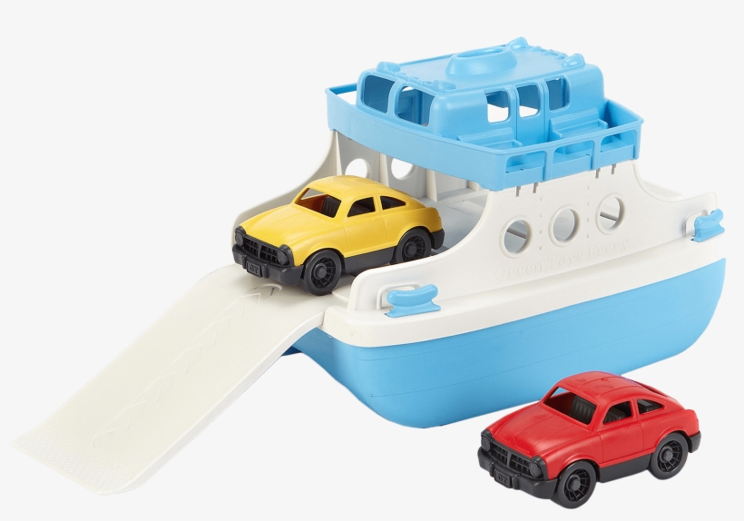 Green Toy Ferry Boat With Cars, transparent png #3232551