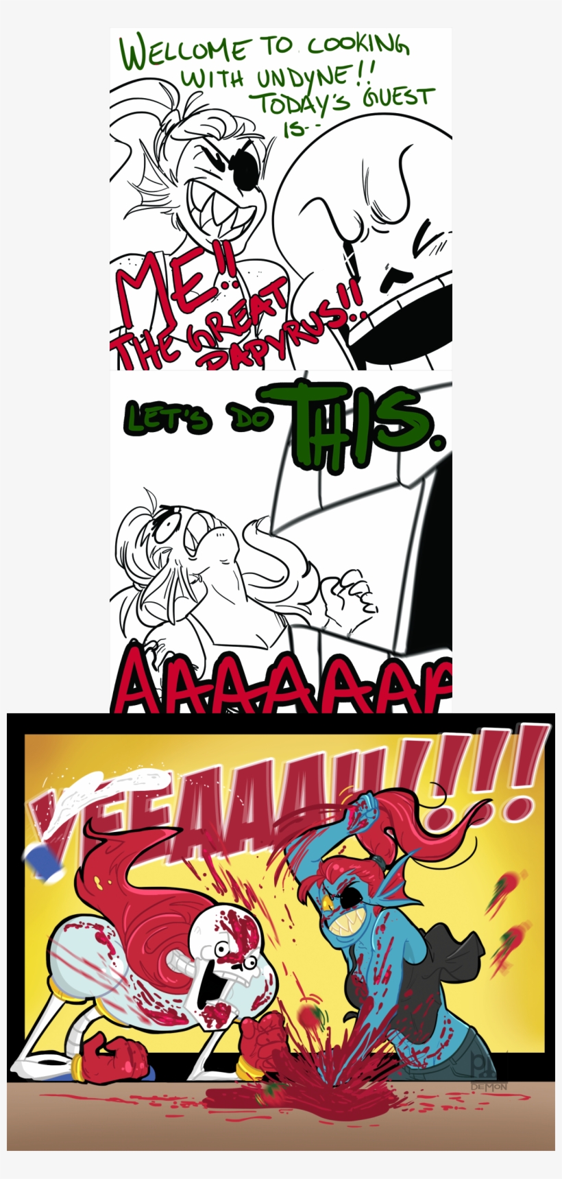 Wellome To Lookin Is- Let's Do Demon - Cooking With Undyne Meme, transparent png #3232770