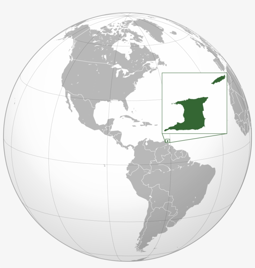Location - Trinidad And Tobago On The Globe, transparent png #3232974